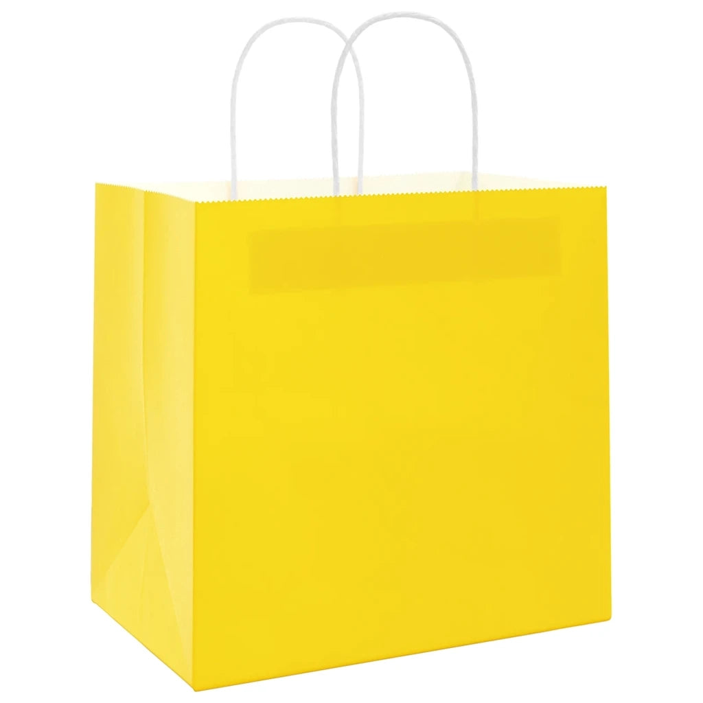 Sacchetti di Carta 250 pz con Manici Gialli 26x17x25 cm CFW1286010