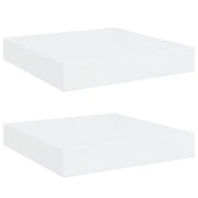 2 pz Scaffali a Parete | Ripiano a parete | Mensole a Parete Bianco Lucido 23x23,5x3,8 cm in MDF