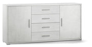 KIT MOBILE MULTIUSO 2 ANTE 4 CASSETTI H84 L174 P41 Cm FINITURA BIANCO OSSIDO SARMOG Db804k