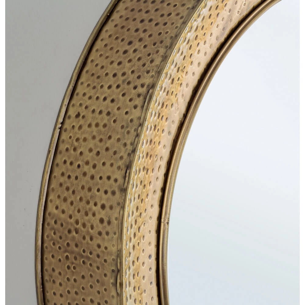 Specchio Rotondo con Cornice in Acciaio Finitura Nichel 80 cm - BAKER