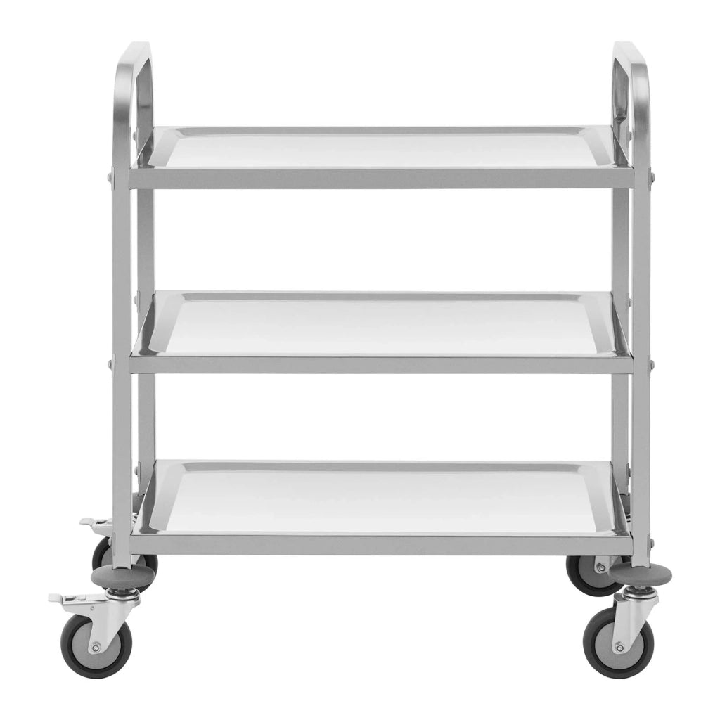 Carrello di servizio professionale in acciaio inox con 3 ripiani 69 x 34 x 3 cm 81 kg 14_0005049