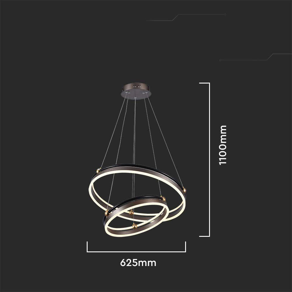 Lampada a sospensione LED 50W 3000K 2 anelli bronzo V-TAC