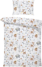 Copertina per letto + copriletto per cuscini per bambini/infanti: copertina per letto: 100 x 135 cm, copriletto per cuscini 60 x 40 cm; realizzato in cotone; cervo