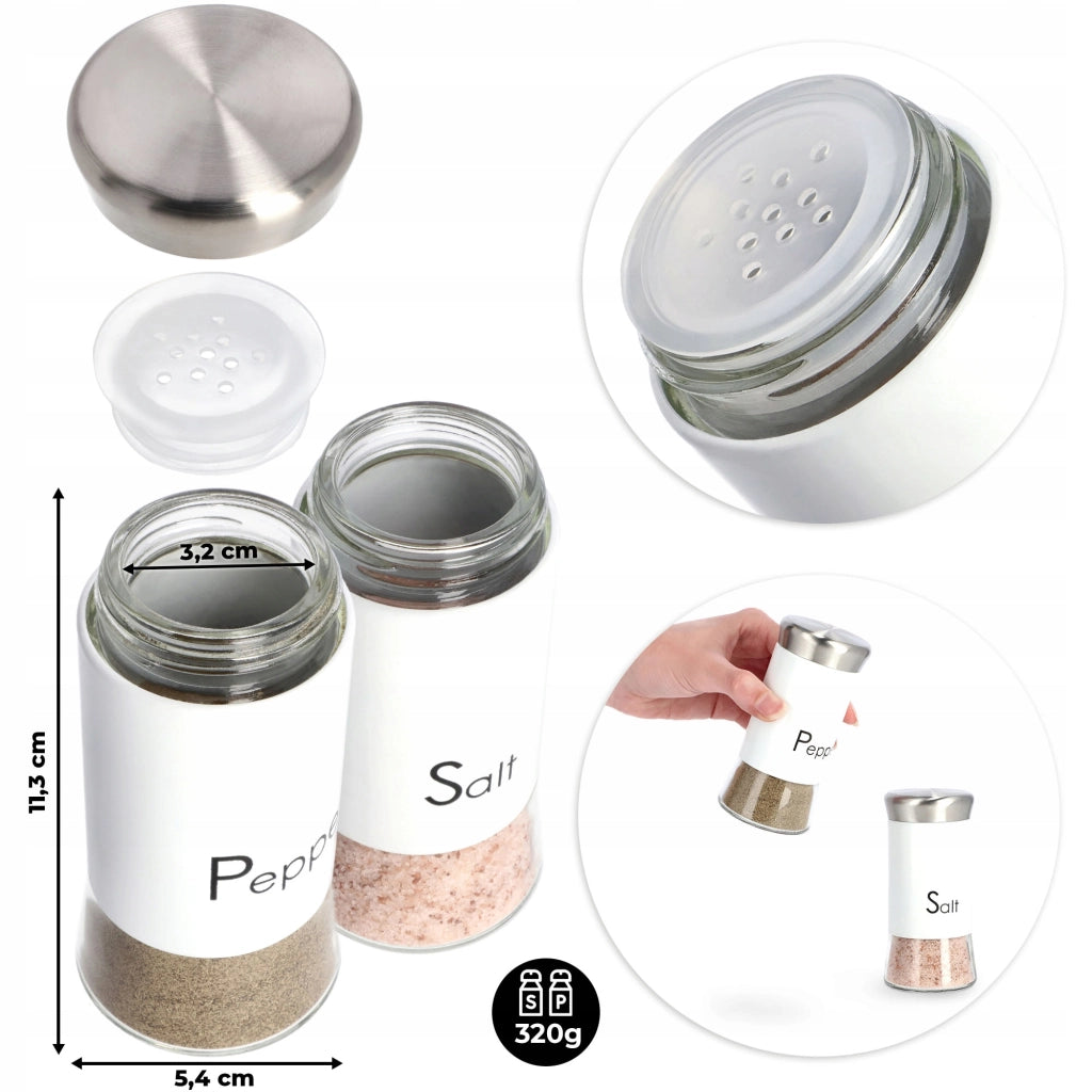 Set di saliera e pepiera KADAX, 2 contenitori in vetro da 150 ml.