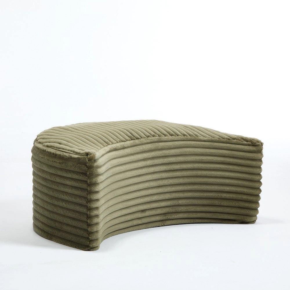 Divano letto senza gambe con pouf ¨C Minimal ¨C tessuto imbottito beige
