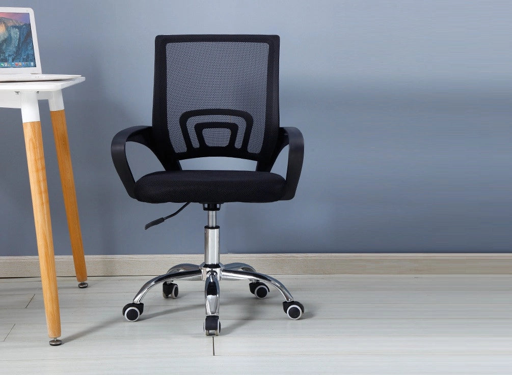 FENIXSHOP24 Sedia Ufficio Ergonomica, in rete traspirante, Supporto Lombare, Regolazione in Altezza e reclinabile Poltrona girevole con ruote – Nera - HLD-9090