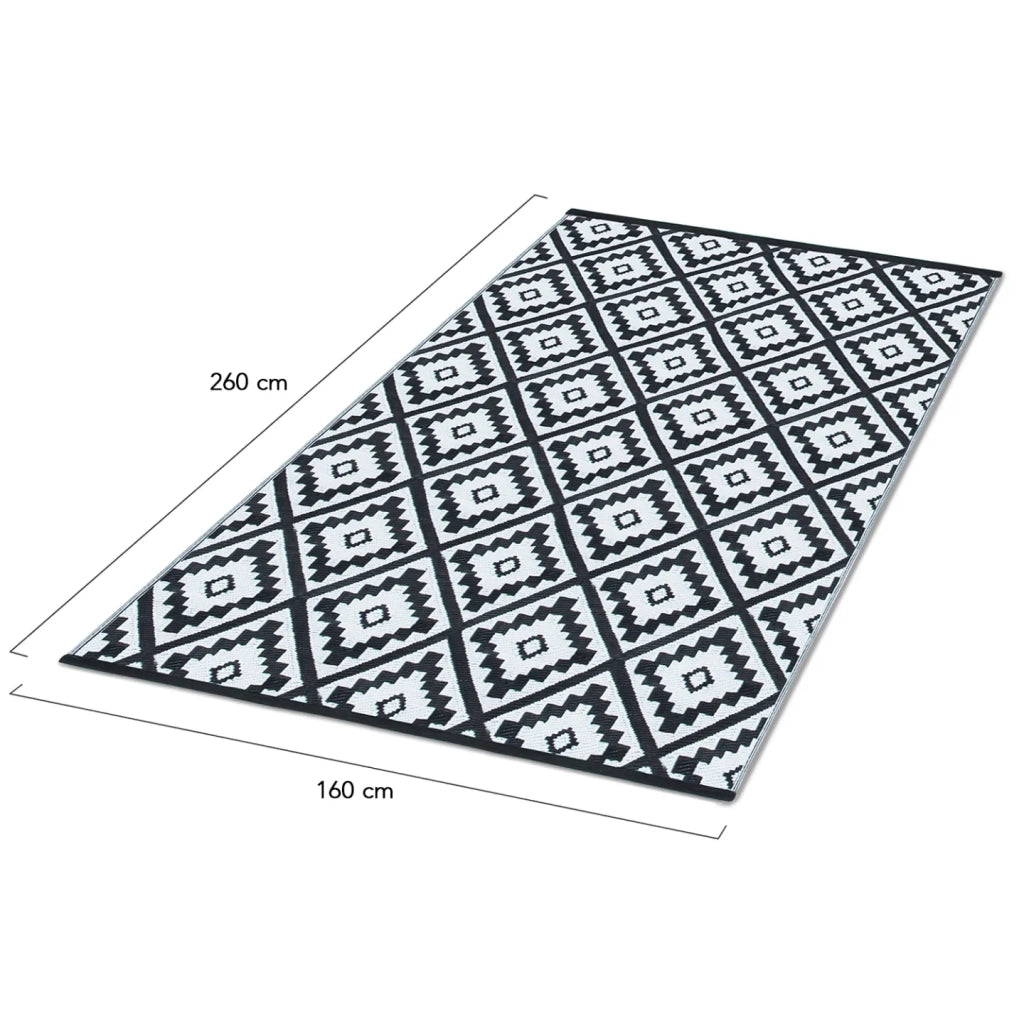 IDMarket - Tappeto per esterni BAHAMAS nero 160 x 260 CM