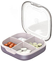 Organizzatore portatile 4 compartimenti - Materiale sicuro per alimenti - Imbottito a tenuta d'aria - Imbottito a tenuta di polvere - Maniglia comoda - Contenitore per medicinali