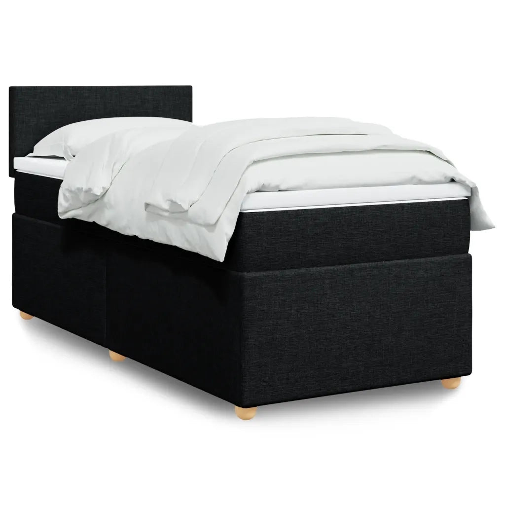 Giroletto a Molle con Materasso Nero 90x200 cm in Tessuto 3288858