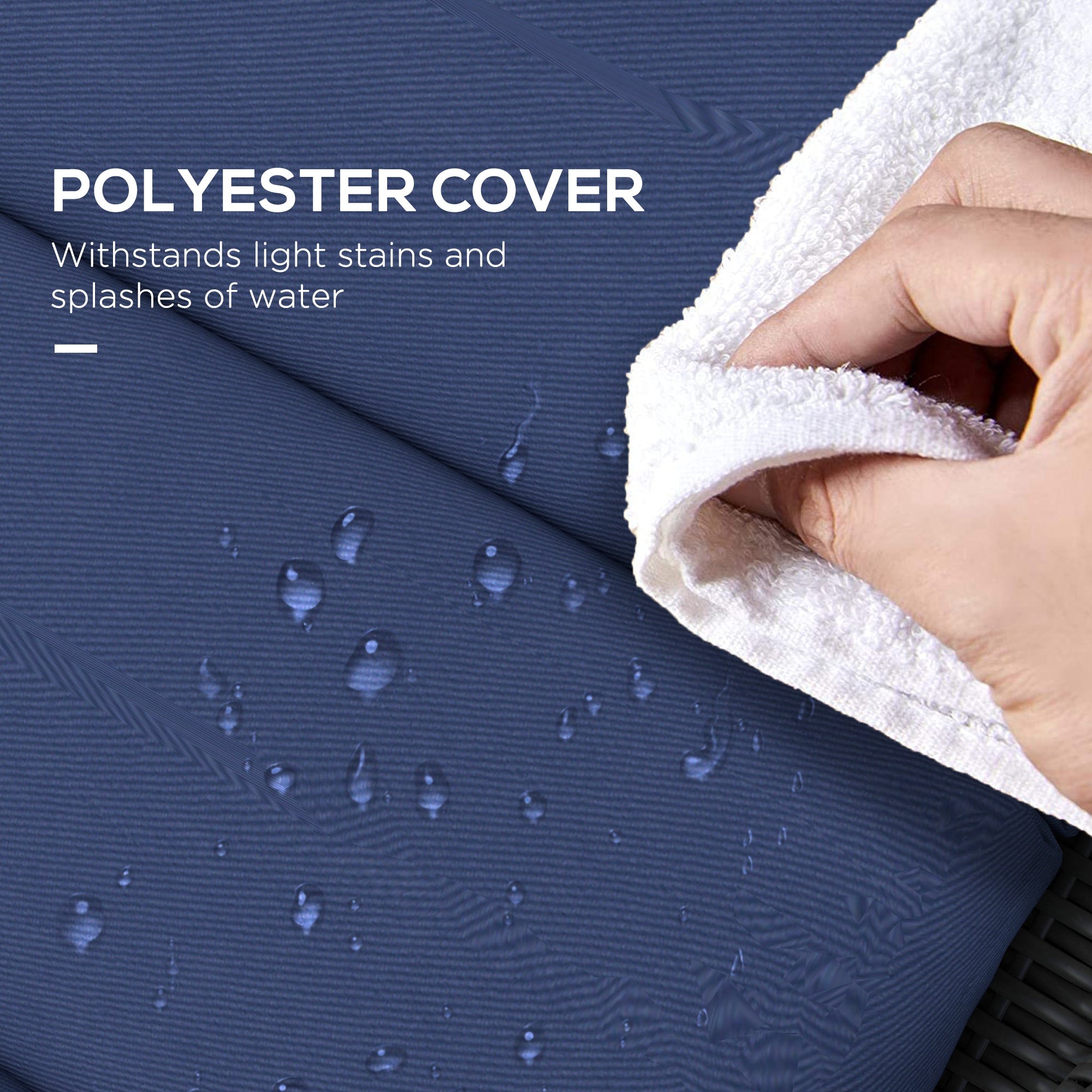 Cuscino per Sdraio e Lettino Prendisole  con Lacci di Fissaggio  in Tessuto Blu Scuro