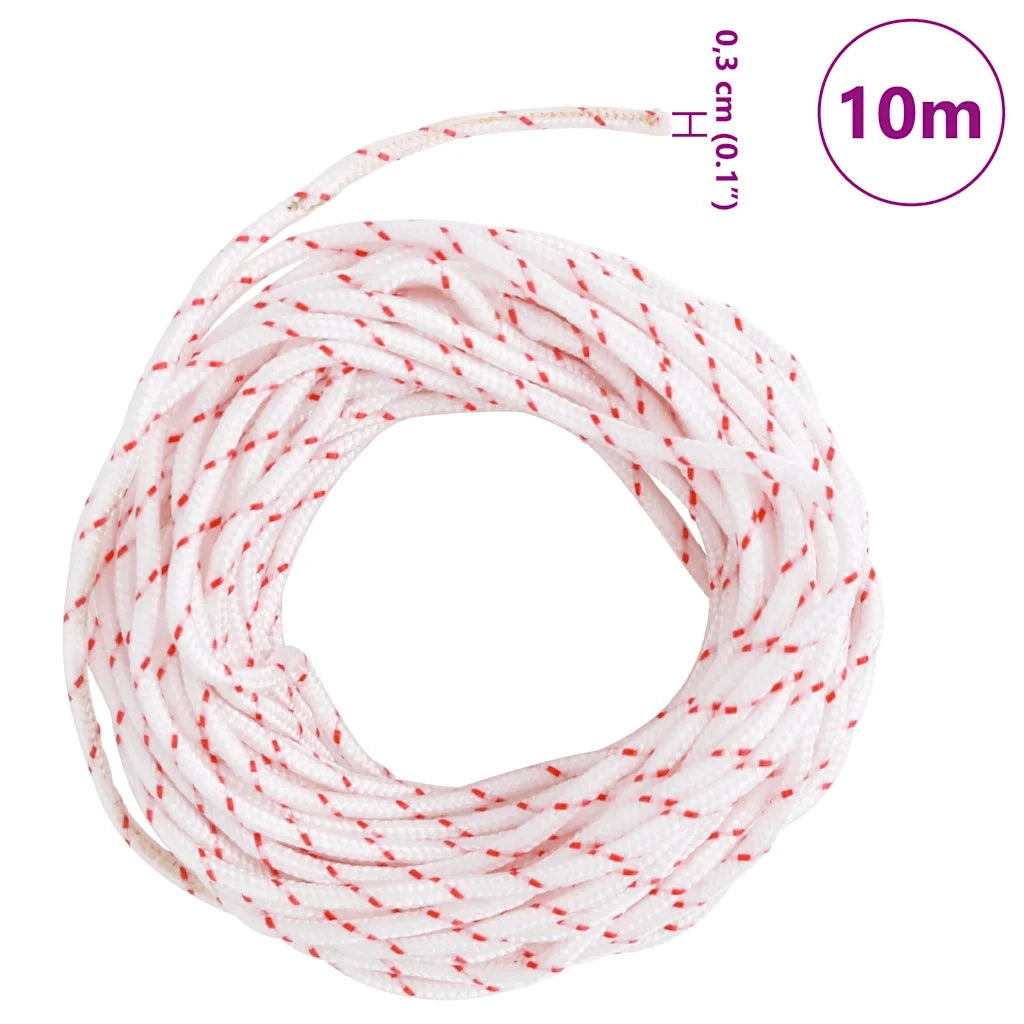 Fune di Avviamento a Strappo Bianco e Rosso ?3 mm 10 m in Nylon CFW1898765