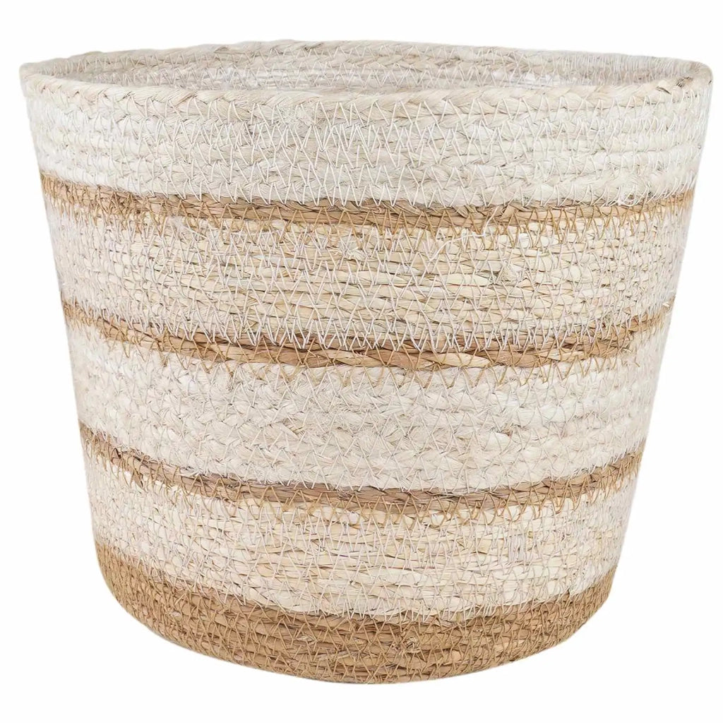 Cesti per piante in erba marina 3 pcs Naturale, Bianco e Beige 42012252