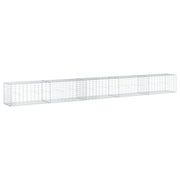 Gabbione recinto a gabbia muro di contenimento con coperchio 500 x 50 x 50 cm ferro zincato argento 02_0040176