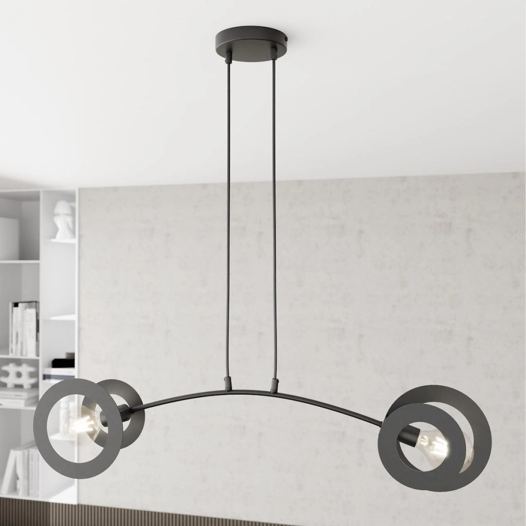 Lampada a sospensione Euforia in acciaio nero opaco