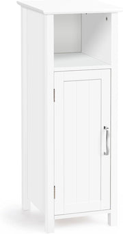 Mobile Bagno 30 x 30 x 80cm, Armadietto Salvaspazio in Legno con Ante e Ripiani Regolabili per Cucina, Soggiorno e Corridoio, Mobiletto Spazioso (Bianco)