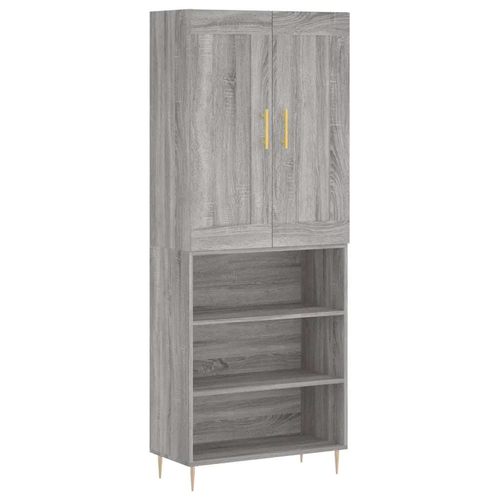 Credenza Grigio Sonoma 69,5x34x180 cm in Legno Multistrato 3200063