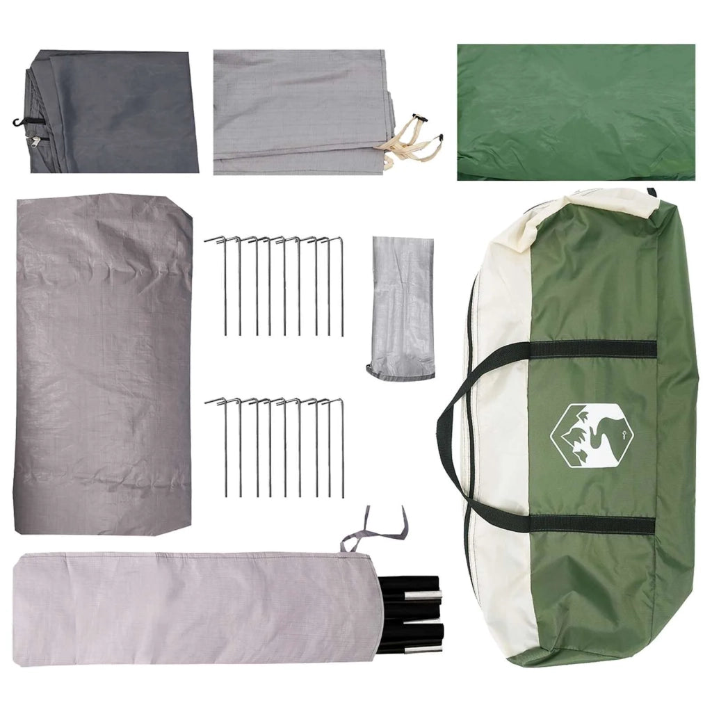 Tenda a tunnel con tetto Verde 8 persone Poliestere e Acciaio 42028657
