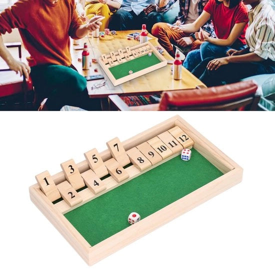 Gioco da Tavola con Dadi Rotanti - 12 Numeri - Gioco in Legno - Sostenibile e Sicuro - Adatto per Famiglia e Amici - Divertente Attività
