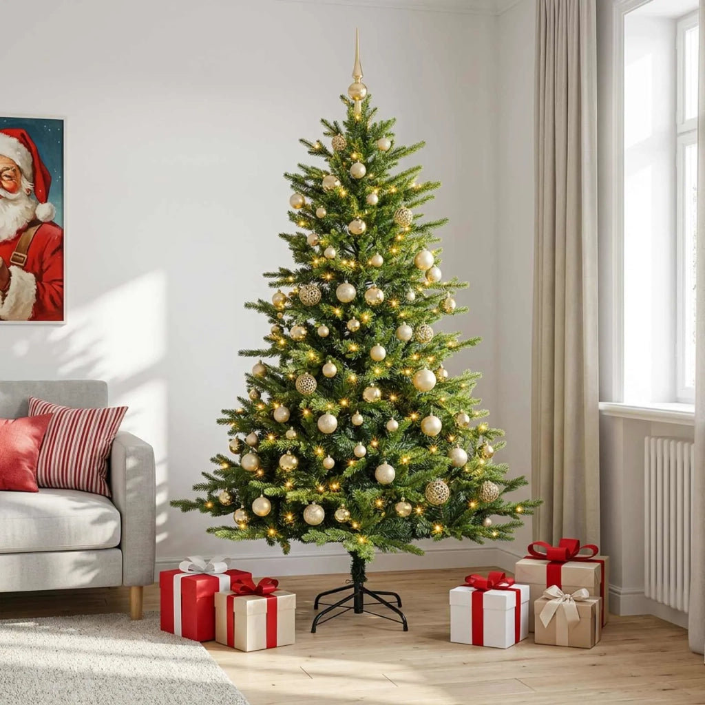 Albero di Natale Artificiale con Palline 180 cm 300 LED 3466500