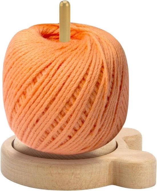 Wolrotolatore in legno - gancio verticale per maglie - rotolatore di lana con bielle a rulli - contenitore rotante per palle di lana - gancio per maglie - regalo per appassionati di ricamo.