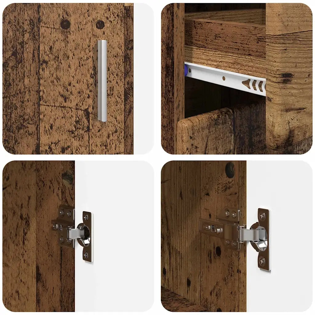 Credenza con porta FLORIN Legno vecchio 88,5 x 30,5 x 73 cm