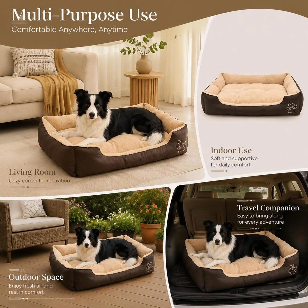 Warm Dog Bed With Padded Cushion XL