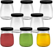 Contenitori di gelatina trasparenti a chiusura ermetica - 8 pezzi - 100 ml - inerti al calore - mini - portatili - per la conservazione di gelatina e budino di latte.