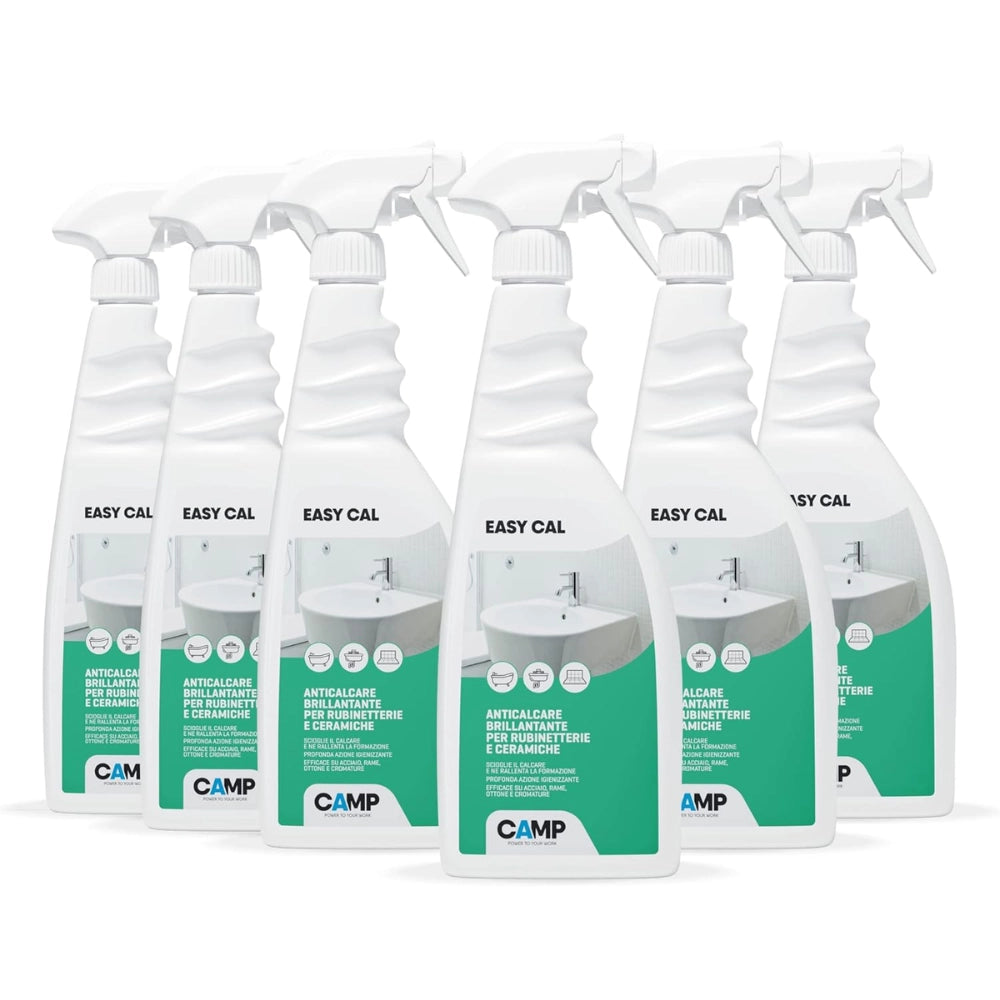 Kit 6 easy cal da 750 ml spray anticalcare brillantante antigoccia