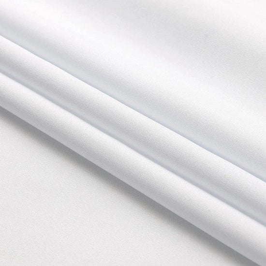 Tavolino con tovaglia di poliestere facile da pulire rettangolare 150 x 300 cm bianco liscio