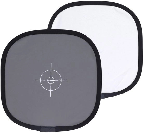 Pannello di Riferimento 30CM Bifacciale - Nastro Riflettente - Telaio Riflettente - Ripiegabile - Carta di Bilanciamento Bianca - Accessorio Fotografico