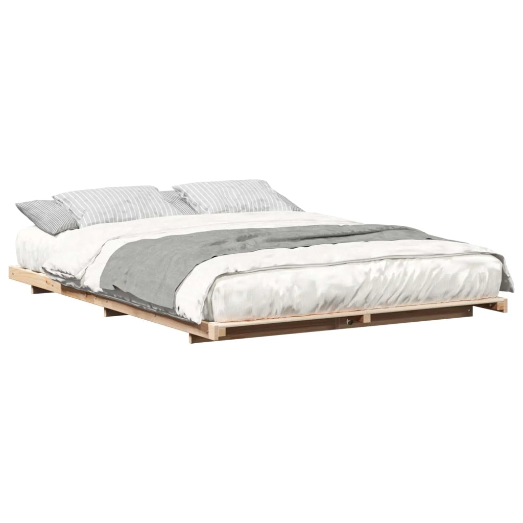 Struttura del letto Marrone 140 x 210 cm Pino massello 873109
