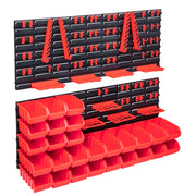 Kit contenitore portaoggetti e pannello da parete da 103 pezzi rosso e nero 02_0003843