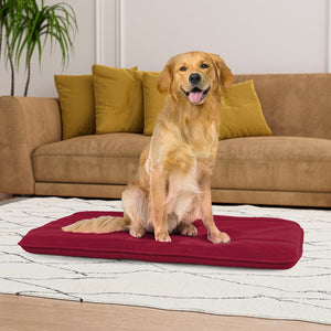 Maxi Cuscino Imbottito e Trapuntato per Cani Gatti in Microfibra Bordeaux