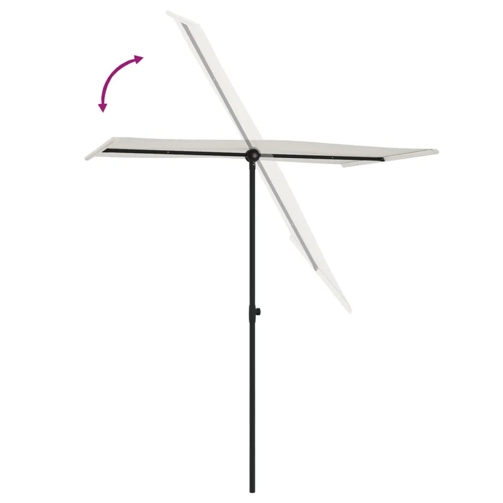 Ombrellone da Esterni-Ombrello da giardino Palo in Alluminio 180x110cm Bianco Sabbia