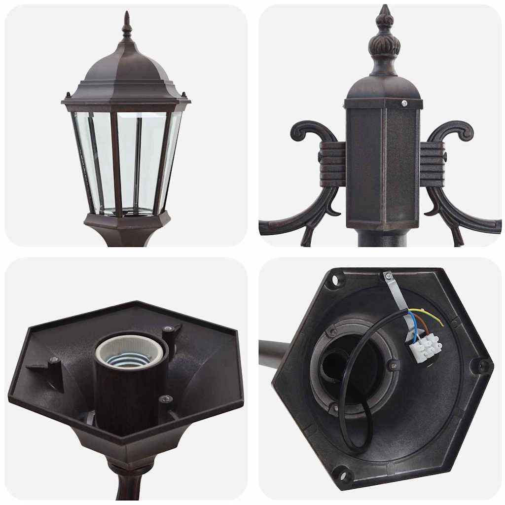 Lampada da giardino vintage design classico per esterni 68 x 20 x 235 cm alluminio bronzo 02_0058418