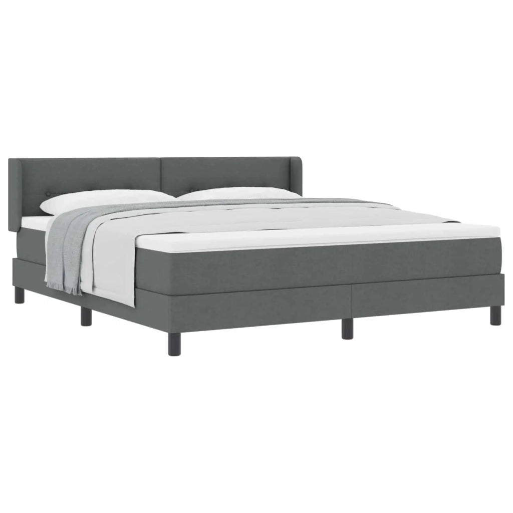 Letto a molle con testiera Grigio scuro 200 x 180 cm Tessuto 3341119