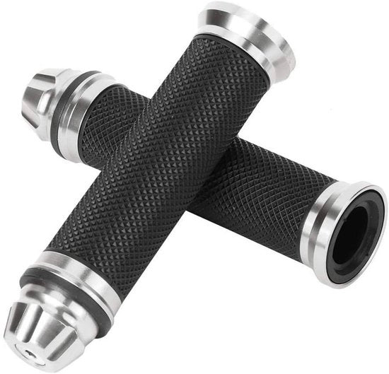 Manubri di guida in gomma con estremità in alluminio, universali per manubri da 7/8" (22mm), comodi e resistenti