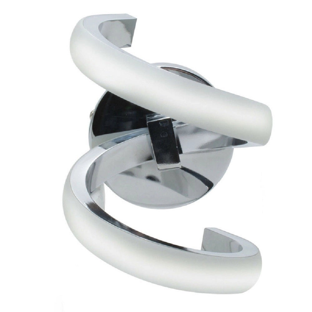Trade Shop - Applique Led A Parete 9watt Curva Spirale Luce Fredda Naturale Calda E58 Argento -