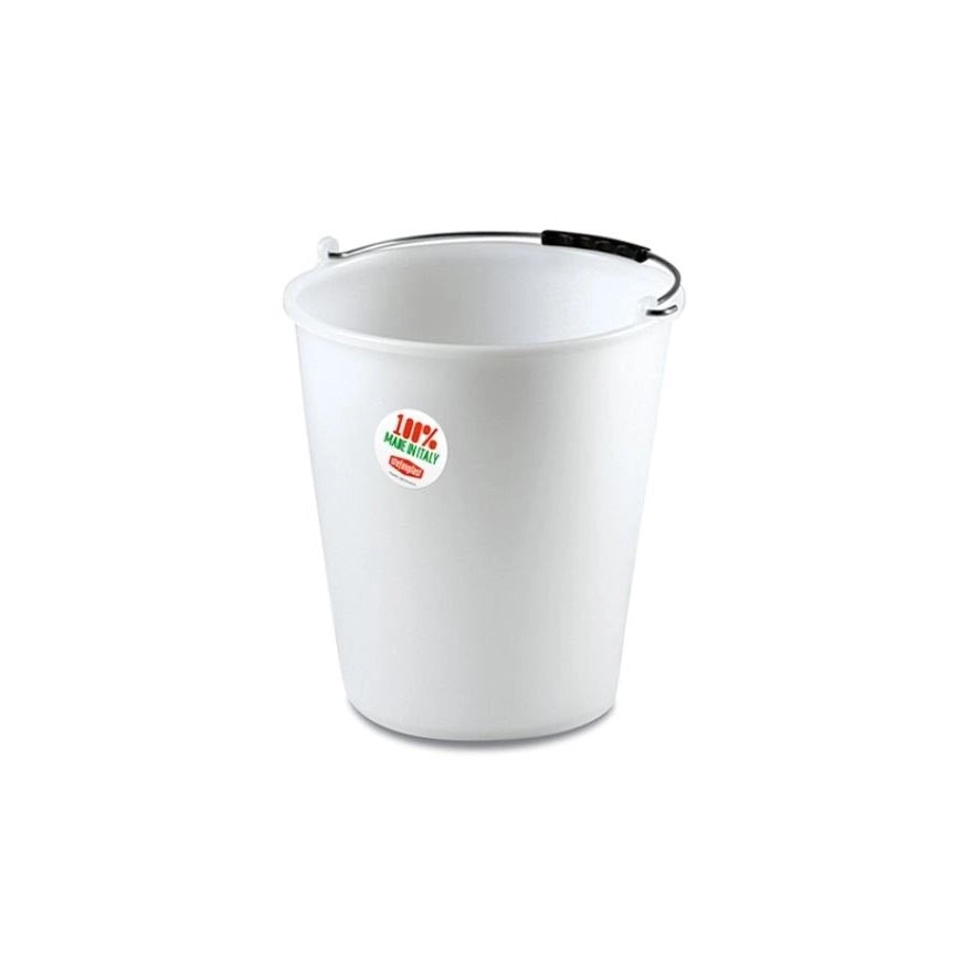 Secchio Senza Becco in Plastica Bianco 12 Litri