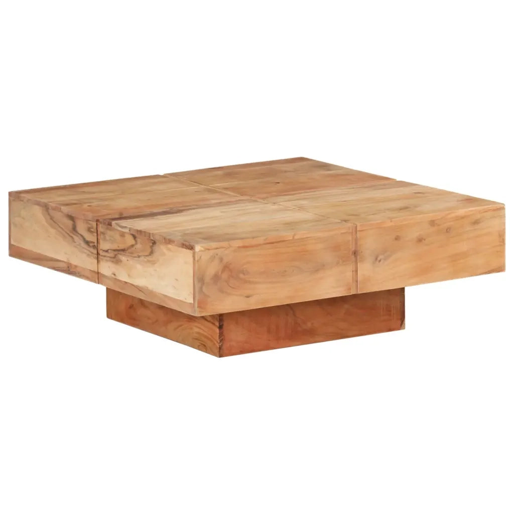 Tavolino da CaffÃ¨ 80x80x28 cm in Legno Massello di Acacia