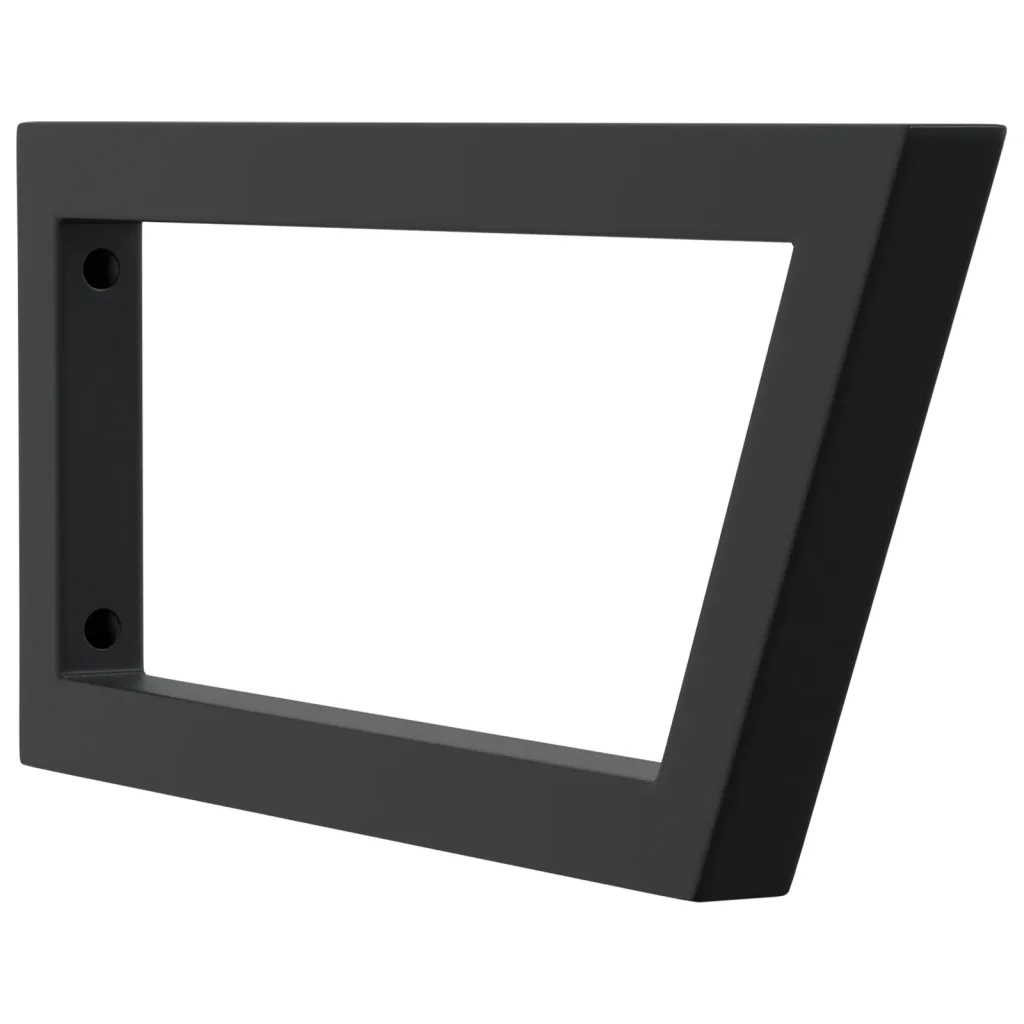 Reggimensole per Lavabo 2 pz Nere Trapezio in Acciaio