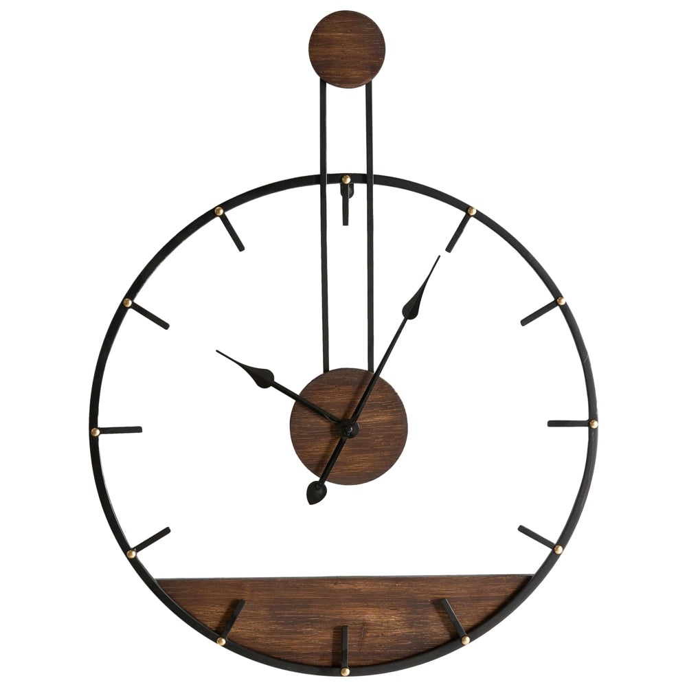 Orologio da parete moderno in stile industriale scandinavo con cornice in metallo nero