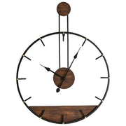 Orologio da parete moderno in stile industriale scandinavo con cornice in metallo nero