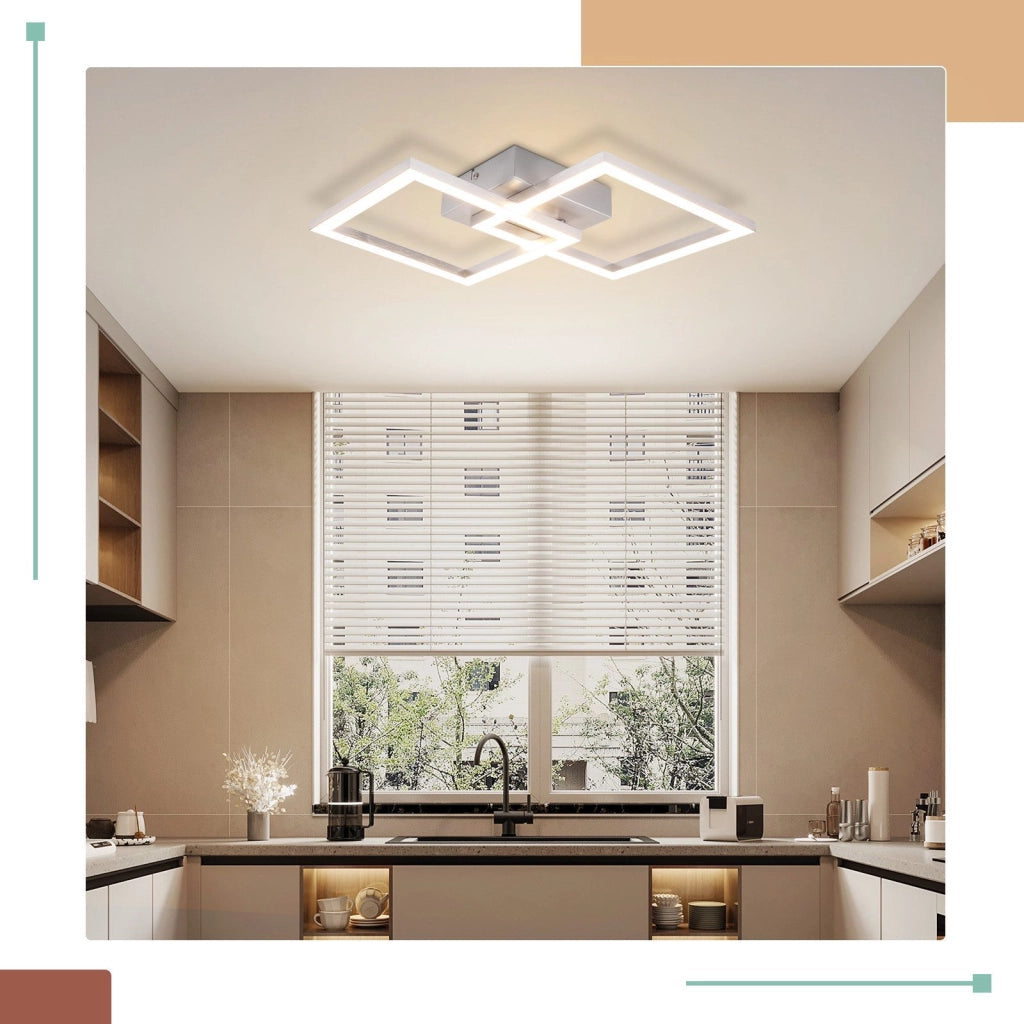 ZMH Lampada da soffitto plafoniera LED moderna argento 24W per camera letto soggiorno