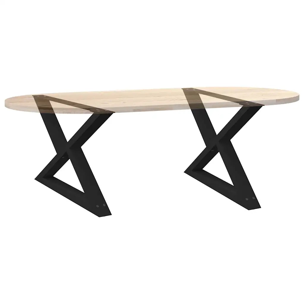 Gambe per Tavolino da Caff¨¨ 2 pz-Set di 2 Gamba per Tavolo Nere 70x(42-43,3) cm Acciaio