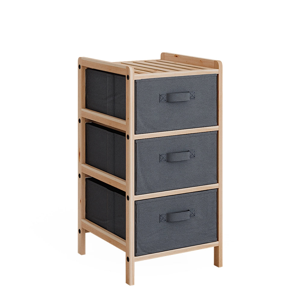 Vicco Mobile da bagno Grigio 34.5 x 67 cm con 3 cassetti in tessuto