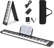 Pianoforte Digitale 88 Tasti Pieghevole con Funzione MIDI & Bluetooth, Tastiera Elettronica Multifunzionale per Principianti con Borsa per Pianoforte