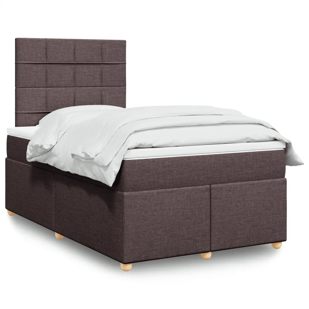Giroletto a Molle con Materasso Marrone Scuro 120x200cm Tessuto 3293550