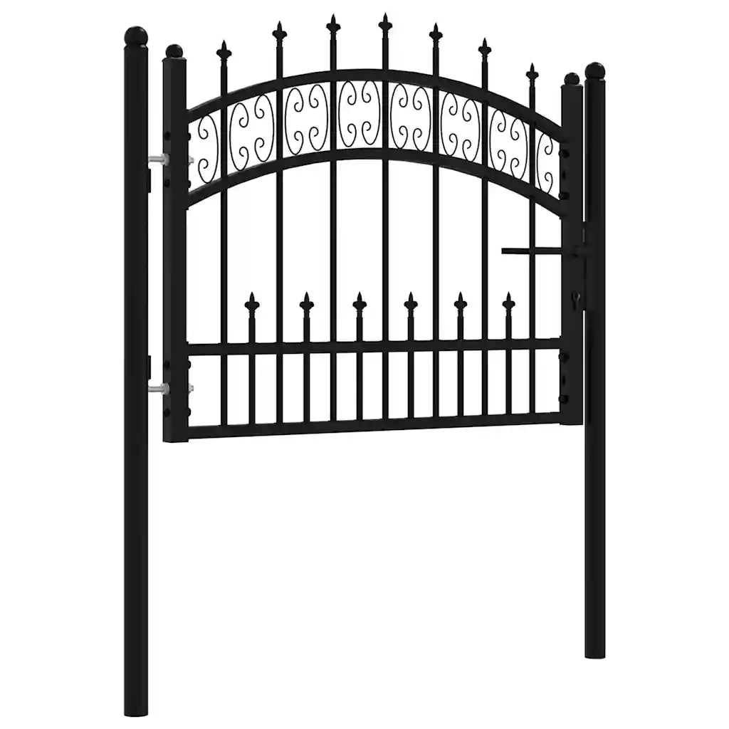 Cancello per recinzione Kampen con punta a lancia Nero 103x75 cm in acciaio 151089