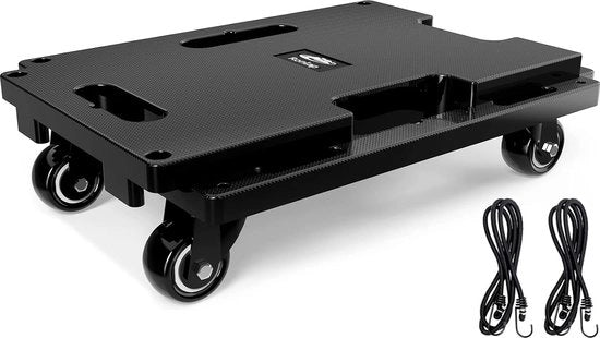 Pannello di trasporto, carico massimo 200 kg, 40,5 x 28 cm, aiuto di trasloco, espandibile, con 2 cavi elastici, nero